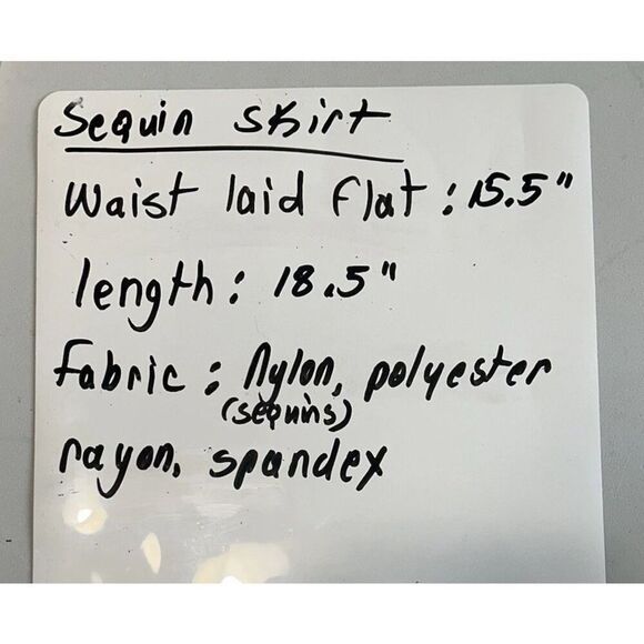 Ann Taylor Silver Sequins Mini Skirt Elastic Waist Charcoal Gray Size Small - Picture 10 of 11